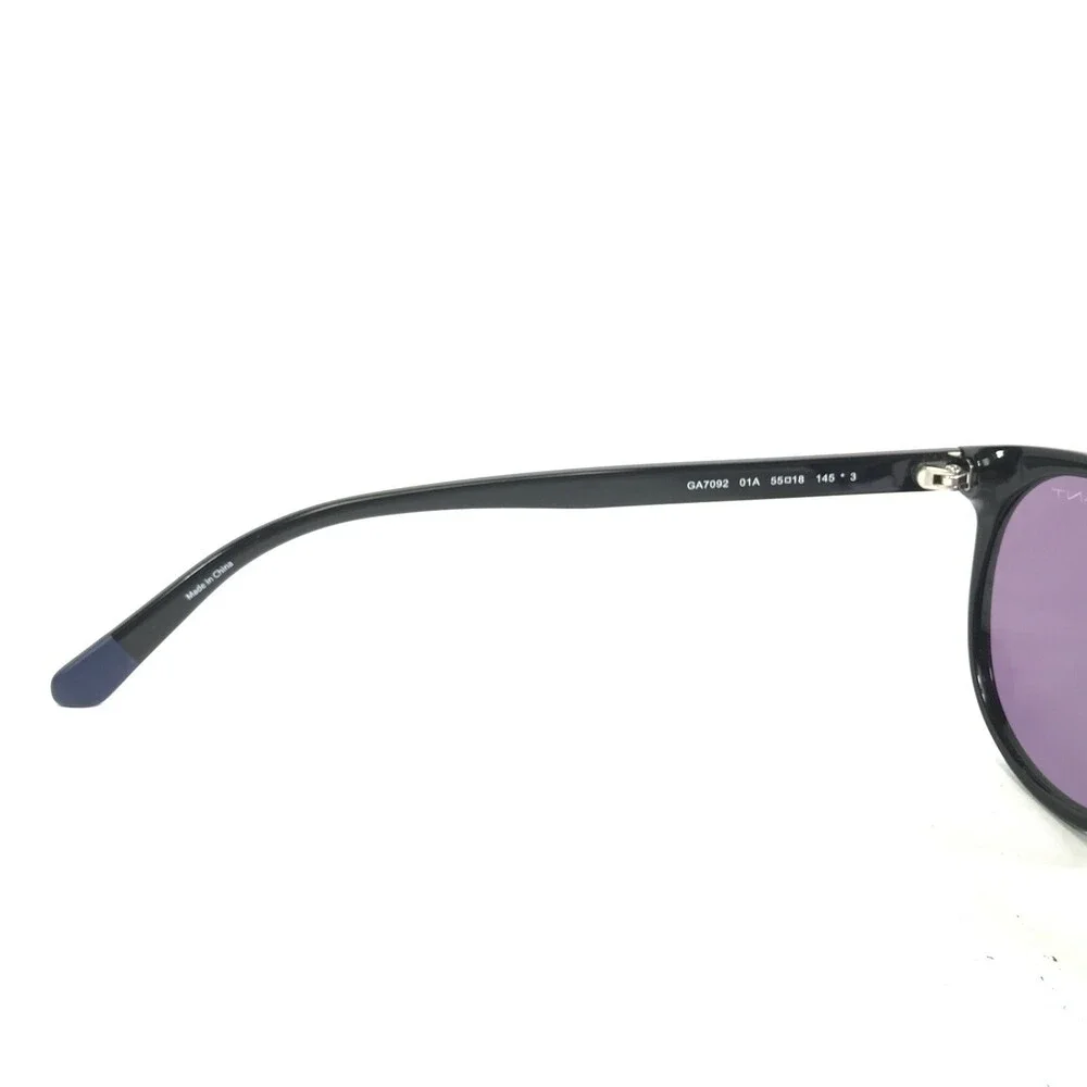 Gant Sunglasses GA7092 01A Black Round Frames with Purple Lenses 55-18-145